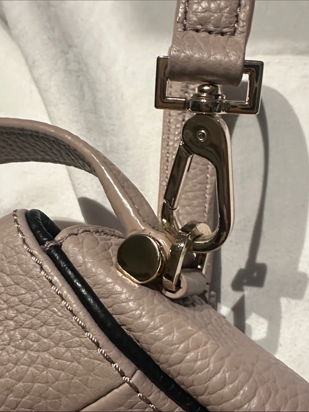 kate spade mauve taupe pebbled leather crossbody with tassel